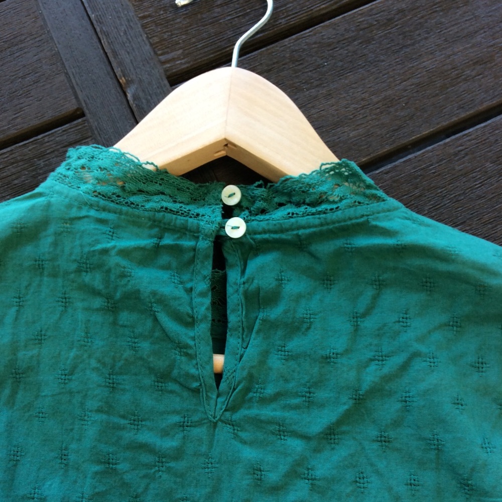 UNIVERSAL THREAD 🎯 Teal Puff Sleeve Eyelet Blouse - Picture 4 of 12